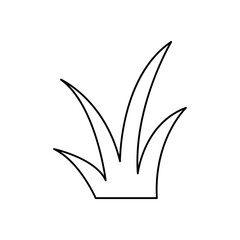 Grass line icon vector