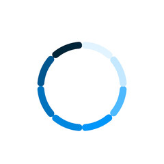 Circle loader. Wait load spinning circle preloader website template interface buffering waiting gif upload download, uploading indicator vector icon