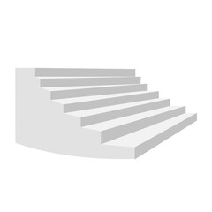Fototapeta premium White stair. Staircase isolated, 3d stairway for interior staircases. Steps ladder architecture element vector collection
