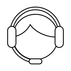 worker with headset avatar character