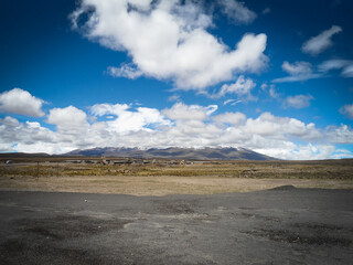 View and road to the "Mirador de los volcanes, near Arequipa, Peru.