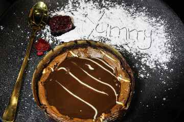 Decorated chocolate cake