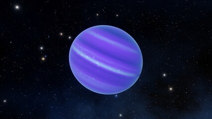 super-earth planet, realistic exoplanet, planet suitable for colonization, earth-like planet in far space, planets background 3d render	
