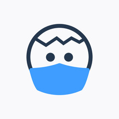 Face with medical mask line vector icon. Corona virus vector symbol. Pandemic protective icons set for web design. Healthcare people flat icon for app design. Covid-19 minimal flat linear icons