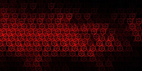 Dark Red vector backdrop with mystery symbols.