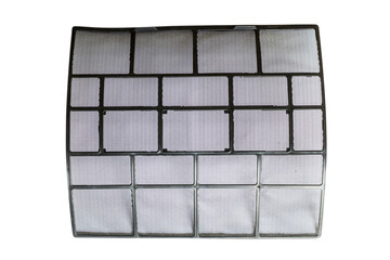 Dirty filter has high contaminants on white background 