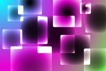 Abstrack background Glowing purple glass transparent square