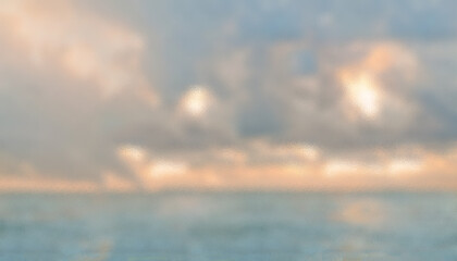 Illustration of the sea and sky through glass. Abstract seascape background. Blue and yellow colors.