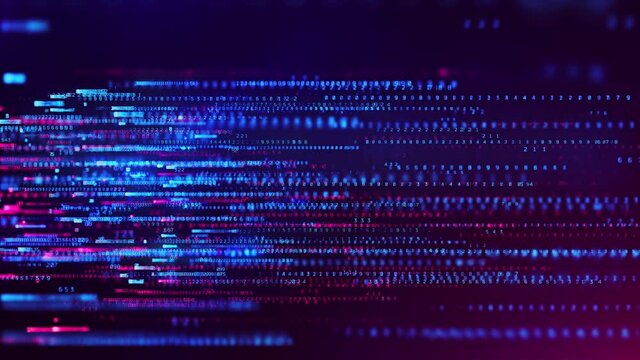 Abstract Technology Background. Binary data and streaming code. 
