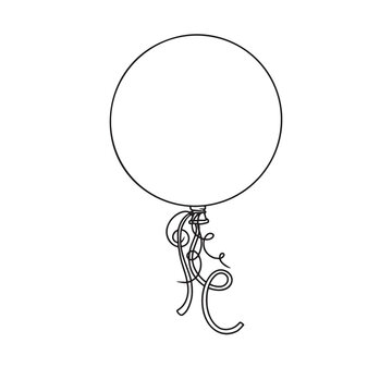 Balloon. Inflatable balls on a string. Vector illustration