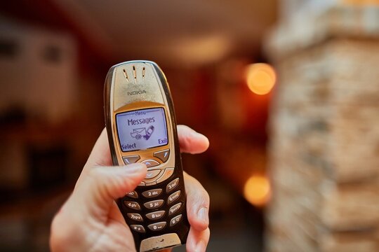 BUDAPEST, HUNGARY - DECEMBER 29, 2017: Nokia 6310i cellphone in used condition. The 6310i was a very popular corporate phone after it's introduction in 2002