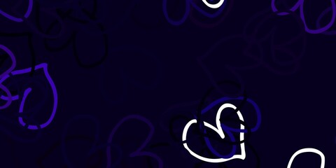 Light Purple, Pink vector backdrop with sweet hearts.