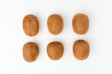 Green kiwi on white background