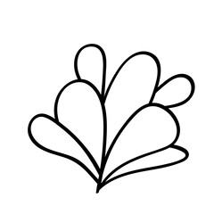 Botanical vector illustration of single herbal element. Ink drawing in Doodle style. Isolated object on a white background. Decorative element for spring and summer design, wedding, vignettes.