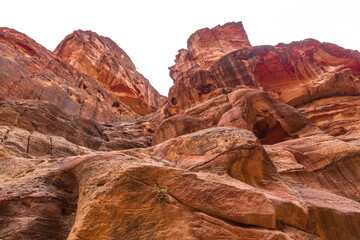 
Red cliffs on the way to the ancient fascinating city of Petra in Jordan.