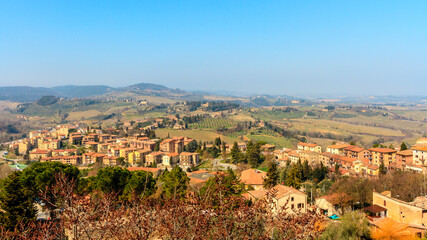 Beautiful view of small town Fiesole in Italy, Tuscany, Europe