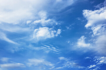 The sky is blue with clouds, beautiful by nature.