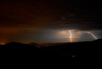 Lightning and clouds. Natural phenomenon was taken at Pokut Plateau, Karadeniz / Black Sea region / highlands of Turkey  