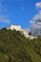 Naklejka premium The castle is situated on top of the mountain