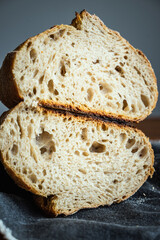 Sourdough artisan bread loaf of traditional Homemade rye starter