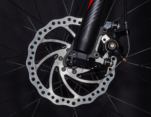 Obraz premium disc brake mechanism on a bicycle. close-up