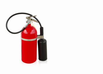 Fire extinguisher for Building Fire Protection on Isolated White Background, Firefighting Protect System for Safety Accident. Chemical Carbon Dioxide Extinguishing Equipment Tool
