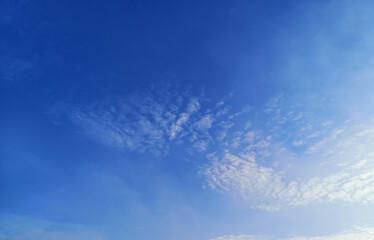 Naklejka na ściany i meble white clouds in the blue sky natural background beautiful nature