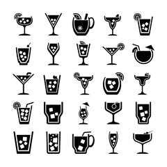 
Pack of Cocktails Glyph Vector Icons 
