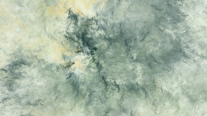 Abstract green and yellow fantastic clouds. Colorful fractal background. Digital art. 3d rendering.