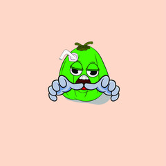 coconut character illustration for drink advertising and icon