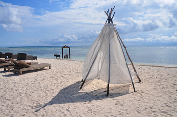 chill out on the beautiful beach and blue sky