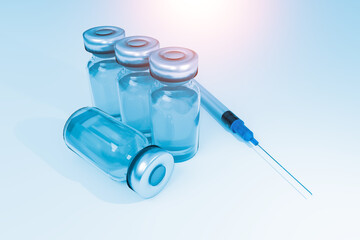 Vaccines and syringes.medical concept vaccination hypodermic injection treatment disease care hospital
