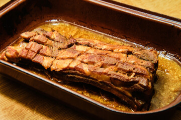 Roasted pork ribs