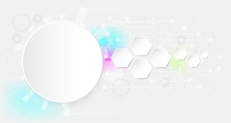 Abstract white technology background with concept and modern ideas of various technological elements.