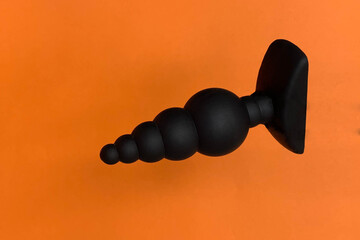 Sex toy. Black butt plag. Useful for adult, sex shop