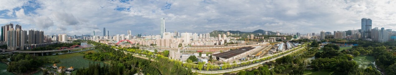 Obraz premium Aerial panorama view of shenzhen city,China