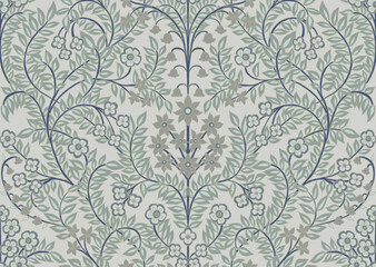 Fototapeta premium Hand-drawn Seamless Pattern Design, Paisley Style