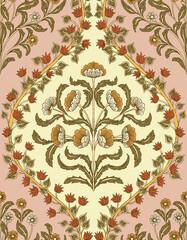 Hand-drawn Seamless Pattern Design, Paisley Style