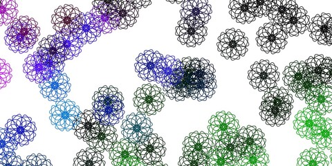 Light Multicolor vector doodle texture with flowers.