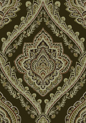 Hand-drawn Seamless Pattern Design, Paisley Style