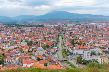 Aerial view of City of Prizren in Kosovo