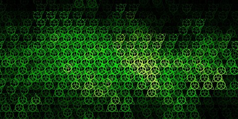 Dark Green, Yellow vector texture with religion symbols.