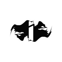 Black Splash I Letter logo Icon. Abstract Design concept mountain splash with hidden letter design