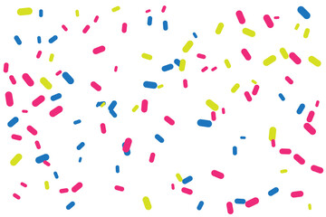Colorful Confetti On White Background. Celebration & Party. Vector Illustration