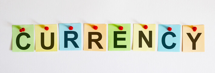 The phrase is written on multi-colored stickers, on the white background. Business concept, strategy, plan, planning.