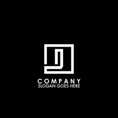 Monogram Logo D initial letter looping linked square line shape design for business style design