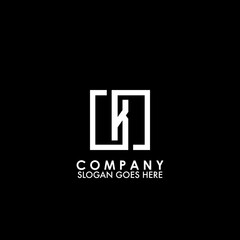Obraz premium Monogram Logo K initial letter looping linked square line shape design for business style design