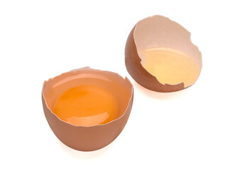 Broken egg isolated on a white background
