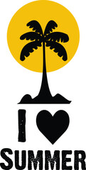 I love summer T-shirt design.