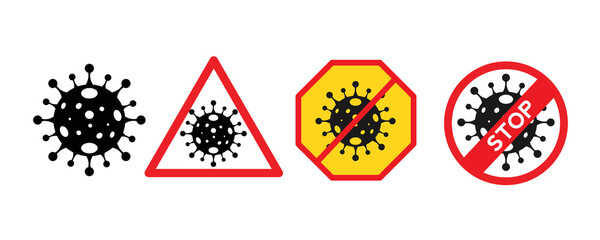 Stop Covid-19 Sign, Vector Illustration.